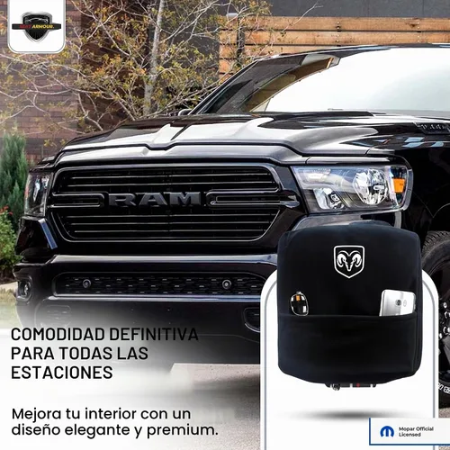 Vista 7 de Cubierta de reposabrazos de consola premium para Dodge Ram (2014-2020) - (Modelos de asiento de salto) – Protector de tapa de consola suave, lavable