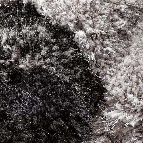 Vista 4 de Well Woven Luze - Alfombra geométrica de felpa suave y gruesa con textura 3D, color negro, 2 x 7 pies (2 pies 3 pulgadas x 7 pies 3 pulgadas)