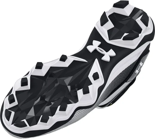 Vista 2 de Under Armour Botines de fútbol Highlight Hammer MC para hombre, Blanco, negro, plateado.