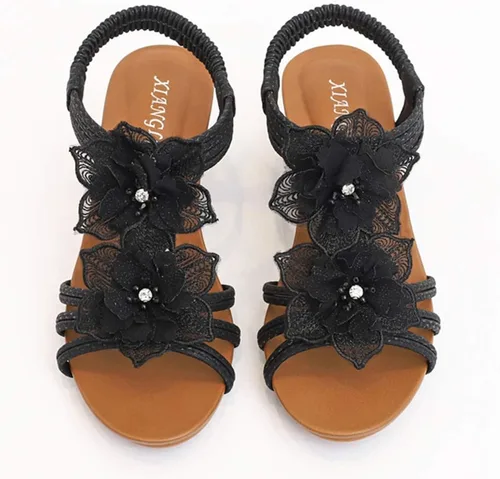 Vista 6 de SO SIMPOK Sandalias romanas casuales de cuña para mujer, zapatos cómodos para caminar de verano