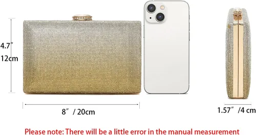 Vista 5 de CARIEDO Bolso de Mano Tipo Clutch con Lentejuelas para Mujer, Elegante Bolso de Noche con Purpurina Brillante, Cartera de Noche Llamativa