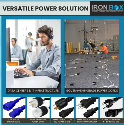 Vista 9 de IronBox Electric - Cable de alimentación de enchufe IEC C20 a L6-20R resistente - Chaqueta de 12 AWG - Clasificado para 20 amperios y 250 V - Cable