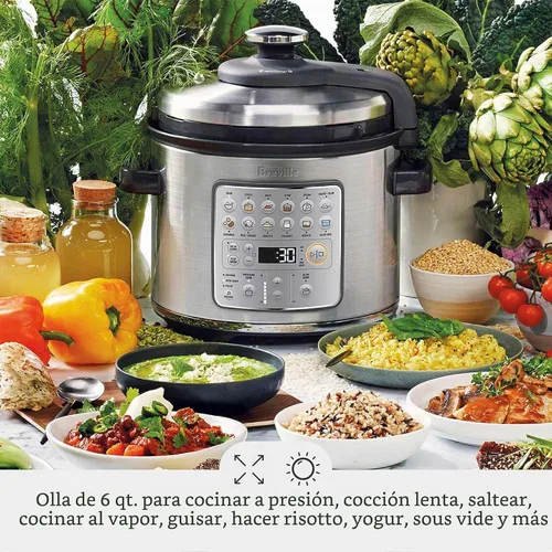 Vista 2 de Breville Fast Slow Go Olla de Presión Lenta BPR680BSS, Acero Inoxidable Cepillado