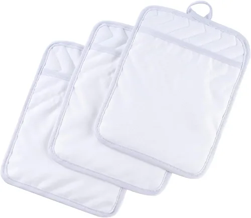 Vista 15 de Anyi Juego de soportes para ollas y guantes de horno de 7 x 9 pulgadas, resistentes al calor, de algodón, con bolsillo para ollas, características