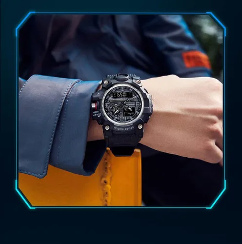 Vista 8 de Relojes deportivos para hombre, reloj digital militar impermeable, reloj electrónico táctico del ejército para hombres, relojes de pulsera