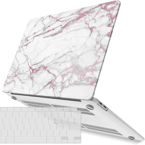 Vista 24 de IBENZER Compatible con Nuevo MacBook Air de 13 pulgadas Funda 2022 2021 2020 M1 A2337 A2179 A1932, Carcasa Rígida de Plástico con Cubierta de azul