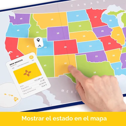 Vista 3 de The 50 States Game - Juego de mesa de geografía de EE. UU. - Juego educativo para niños y adultos - Aprendizaje divertido para niños y niñas