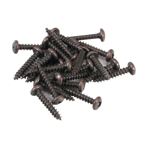Vista 3 de Rok Hardware Paquete de 100 tornillos de madera de cabeza plana Phillips de rosca gruesa profunda #4 x 5/8" MDF chapado en bronce
