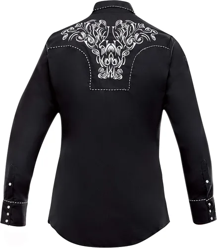 Vista 3 de RANGER'S Camisa de manga larga bordada occidental para hombre