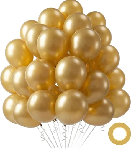 Vista 24 de LovesTown 110 globos de látex de 12 pulgadas con cinta para decoración de cumpleaños, baby shower, boda, fiesta, color azul (paquete de 2)