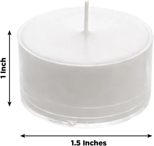 Vista 3 de Efavormart - Paquete de 100 velas blancas sin perfume, 7 horas de tiempo de combustión extendido, tazas transparentes sin humo para recepciones
