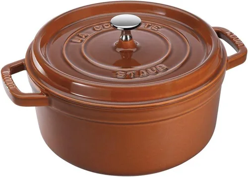 Vista 35 de Staub - Olla redonda de hierro fundido de 2.75 cuartos, color trufa blanca, fabricada en Francia