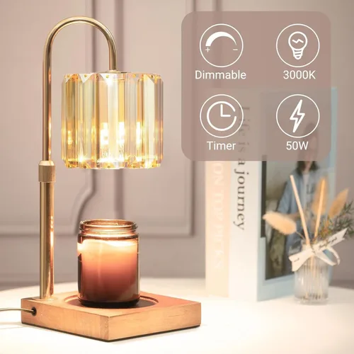 Vista 7 de Yuichoy Lámpara Calentadora de Velas con Temporizador, Calentador de Velas Eléctrico Regulable de Altura Ajustable, Regalos para Mujeres y Mamá