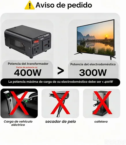 Vista 3 de Convertidor de voltaje de 500 W Convertidor de potencia (110 V a 220 V, 220 V a 110 V) Convertidor de paso hacia arriba/abajo 110/120 voltios