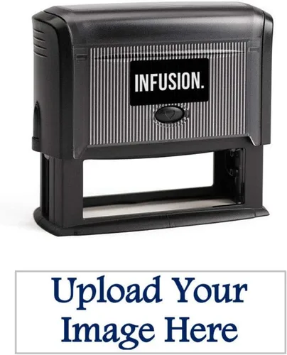 Vista 16 de Infusion 1" x 3-1/4" Logotipo Personalizado, Grande, Rectangular Autoentintado Logo Sello, Negro