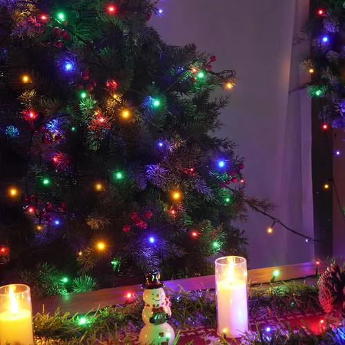 Vista 2 de Luces de Cadena de Navidad, 100 pies 300 Luces LED de Cadena Cable Verde con Temporizador 8 Modos, Decoración Impermeable Conectable para Interiores