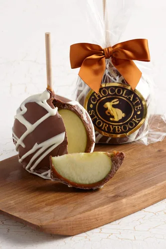 Vista 2 de Manzana de caramelo de chocolate con leche (individual) - Ideas únicas para regalos, familias, vacaciones, fiestas, vacaciones