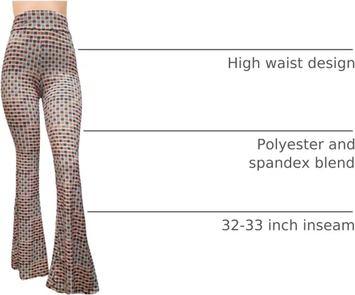 Vista 85 de ShopMyTrend - Pantalones de yoga largos con piernas anchas y acampanadas estilo palazzo, con cintura alta, para mujer