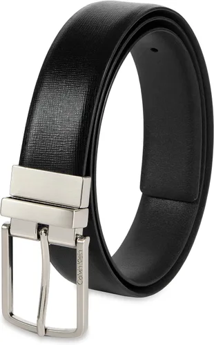 Vista 9 de Calvin Klein Cinturón reversible de cuero para hombre - 2-en-1 Estilo moderno versátil Negro/Negro