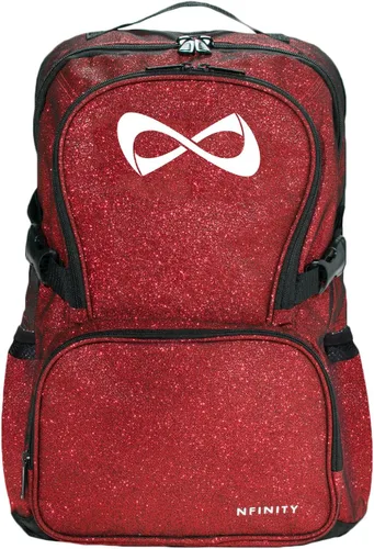 Vista 13 de Nfinity Sparkle Cheer Backpack - Mochila ligera y duradera bolsa de Negro Sparkle/Logo de oro