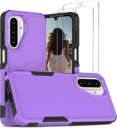 Vista 104 de Jeylly Compatible con Samsung Galaxy A22 5G Funda, Funda Samsung A22 5G con 2pcs protectores de pantalla de vidrio templado