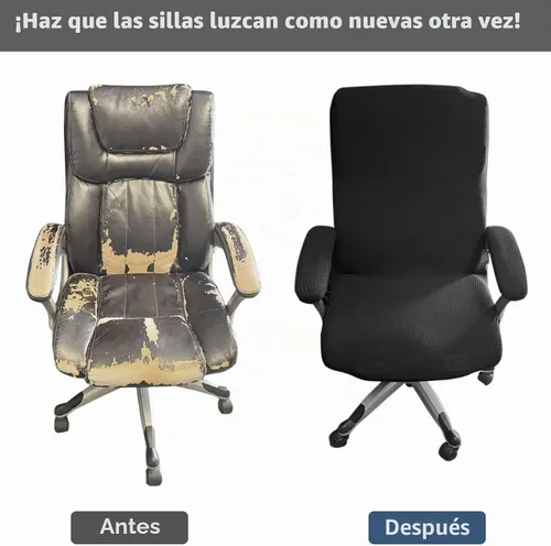 Vista 2 de Melaluxe Funda para silla de oficina con fundas para reposabrazos, funda elástica universal para silla de escritorio, fundas para silla