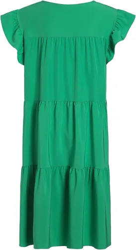 Vista 3 de Vestidos de verano para mujer 2023, talla grande, casual, lindo, vestido tipo babydoll con volantes escalonados, estilo bohemio, vestido de playa