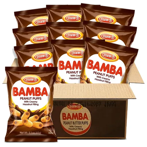 Vista 7 de Osem Bamba - Bocadillos de mantequilla de maní, relleno de avellana, bolsa