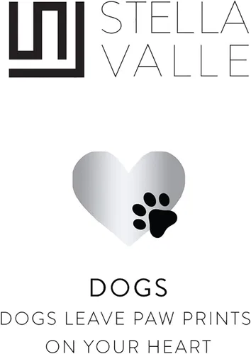 Vista 2 de Stella Valle Heart Paw Charm Necklace - 18k Gold and Rhodium Plated Necklace in the Shape of Heart with Small Engraved Paw Prints