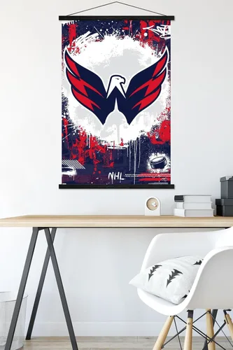Vista 5 de Trends International NHL Washington Capitals - Maximalist Logo 23 Wall Poster with Magnetic Frame