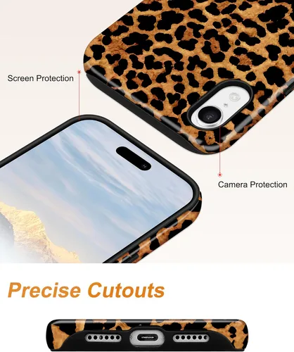Vista 540 de Jusy Funda compatible con MagSafe con estampado de caparazón de tortuga marrón para iPhone 7/8/SE, cubierta protectora de TPU suave magnética