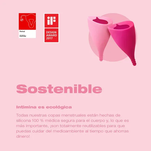 Vista 7 de INTIMINA Ziggy Cup 2 - Disco menstrual reutilizable extrafino, copa menstrual con diseño de ajuste plano, anillo de copas menstruales, productos