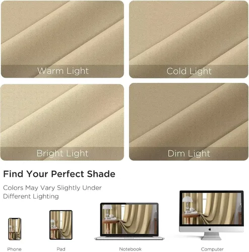 Vista 2 de Joydeco Cortinas opacas para dormitorio de 72 pulgadas de largo, 2 paneles de cortinas con aislamiento térmico para oscurecer la habitación