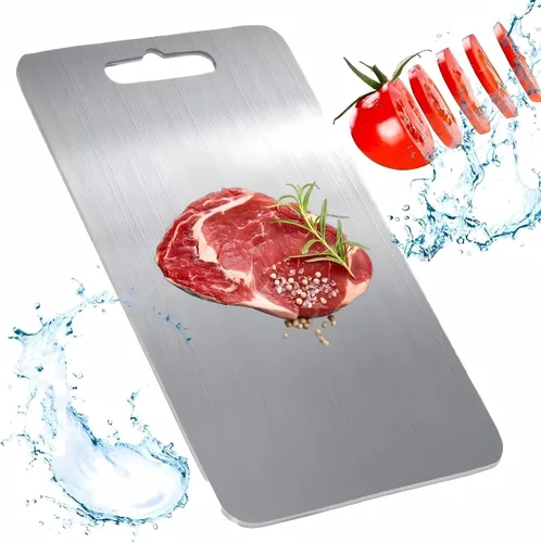 Vista 9 de Tabla de Cortar de Titanio, Tablas de Cortar de Titanio 100% Puro para Cocina, Tabla de Cortar de Doble Cara Grado Alimentario - Apta