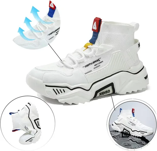 Vista 5 de SANNAX Zapatos de moda para hombre, zapatos casuales para caminar, antideslizantes, transpirables, de malla, ligeros, tenis deportivos