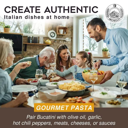 Vista 7 de Morelli Bucatini - Pasta italiana orgánica de primera calidad de Italia - Marca de pasta gourmet artesanal y familiar - Pasta de sémola de trigo