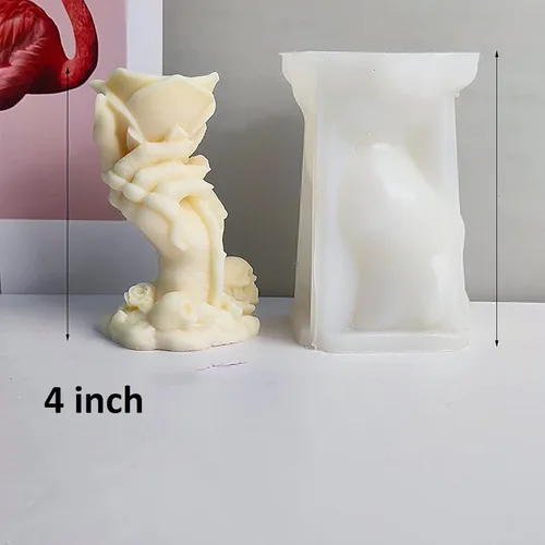 Vista 3 de Molde multiusos para manualidades – Molde de silicona para rosas – Manos de garra, rosa, calavera, fantasma, molde de vela 3D – Moldes para hacer