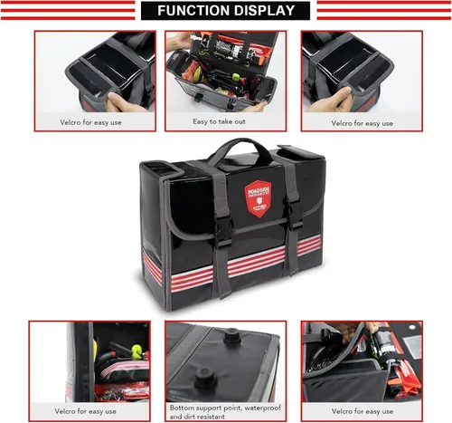 Vista 5 de Kit de emergencia para automóvil (126 piezas), regalo para padre, mujer, amigo, esencial de asistencia en carretera de primera calidad con cables