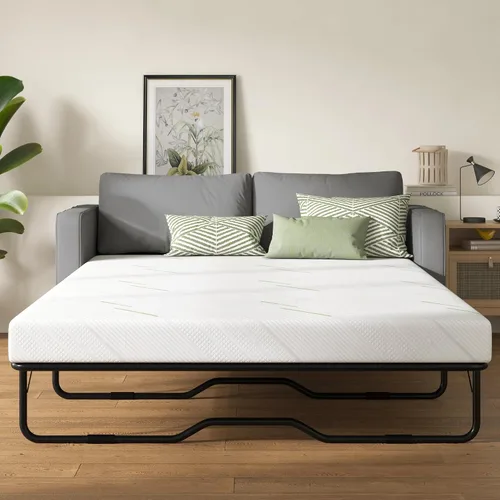 Vista 25 de Colchón tamaño individual de 8 pulgadas, colchón con espuma viscoelástica de gel y resortes ensacados, parte superior europea de firmeza media, Negro