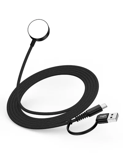 Vista 9 de 3.3FT para Galaxy Watch 8 cargador, cable de carga rápida del cargador del Blanco