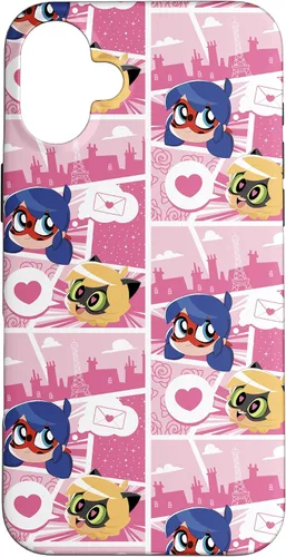 Vista 23 de Miraculous Ladybug Chibi Collection Mensaje para Cat Noir Funda para iPhone 17