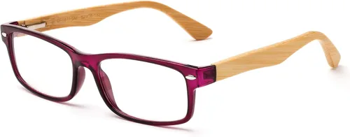 Vista 29 de Newbee Fashion Lentes transparentes Marco Rectángulo Marco Sin Prescripción Falso Gafas Paquete de 2 bambú negro y marrón
