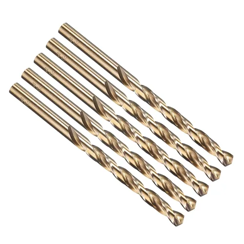 Vista 242 de PATIKIL Broca Jobber de 0.039 in, vástago recto M35 cobalto 5% acero de alta velocidad 135° acabado dorado para metal duro de acero inoxidable - 2
