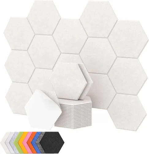 Vista 59 de Paquete de 12 paneles acústicos hexagonales de alta densidad, paneles de pared insonorizados TONOR de 12"x 10"x 0.4", paneles de absorción de sonido