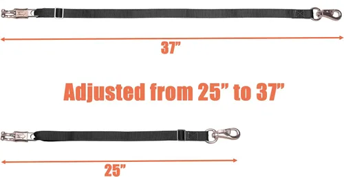 Vista 2 de Corbata ajustable para remolque (paquete de 2) - Correa de nailon para remolque de caballos, ajustable de 25 a 37 pulgadas