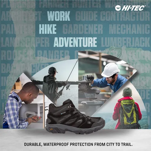 Vista 6 de HI-TEC Ravus WP - Botas de senderismo impermeables para hombre ligeras y transpirables para exteriores