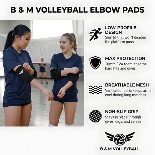 Vista 4 de Coderas de Voleibol - Protección de Alto Rendimiento, Espuma EVA de 10mm de Grosor en Dos Tallas para un Ajuste Seguro y Cómodo