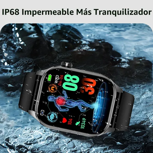 Vista 6 de Reloj Inteligente de Salud Avanzado para Hombres y Mujeres con Monitoreo en Tiempo Real de Frecuencia Cardíaca, Oxígeno en Sangre, Temperatura