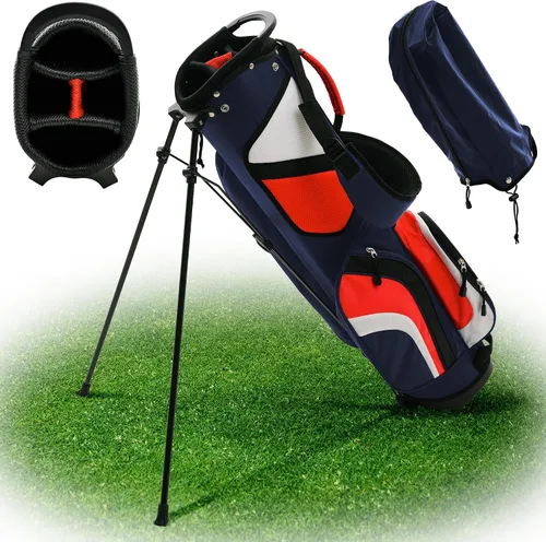 Vista 10 de Ultra-Lite Golf Stand Bag - 3 Lbs, 4 Way Divider Portable Golf Club Carry Bag, Water-Repellent Golf Travel Case with Rain Hood, Golf Gifts for Men