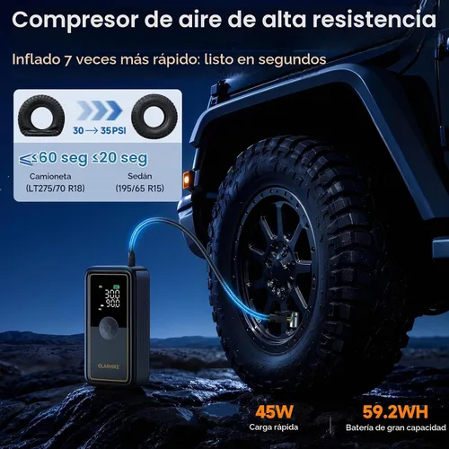 Vista 3 de OlarHike Arrancador de salto resistente portátil 3000A con compresor